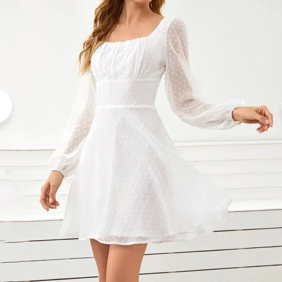 Long sleeve high waisted commuter dress - Picture 1 of 1